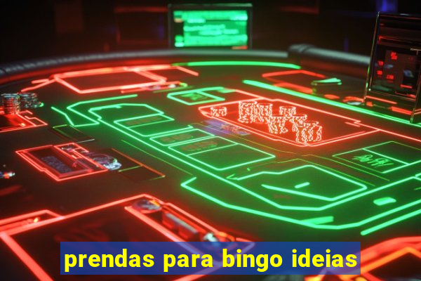 prendas para bingo ideias