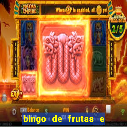 bingo de frutas e legumes para imprimir