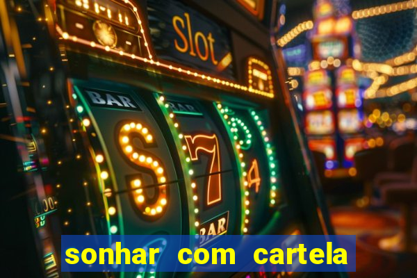 sonhar com cartela de bingo